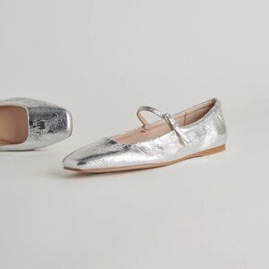 Dolce Vita Reyes Ballet Flat , Silver Distressed Leather , Women’s Size 9